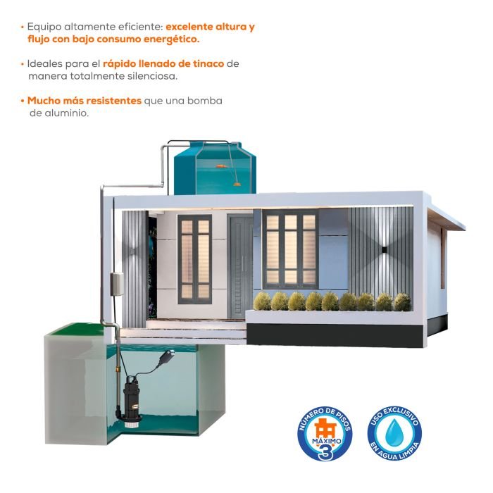 Bomba sumergible 3/4Hp. 4 Pisos. - Image 4